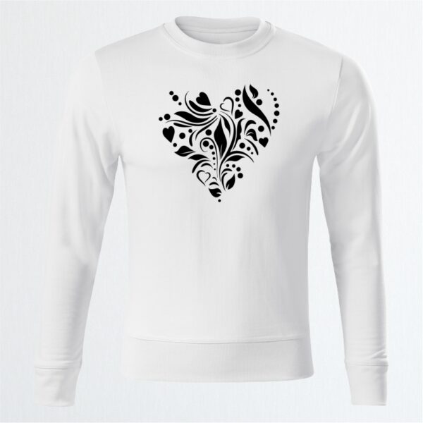 Flower heart mikina unisex biela desa.sk