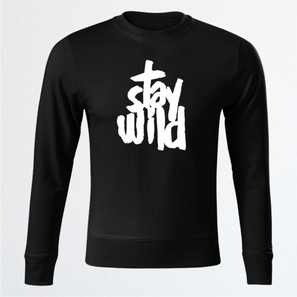 Stay wild mikina unisex cierna desa.sk